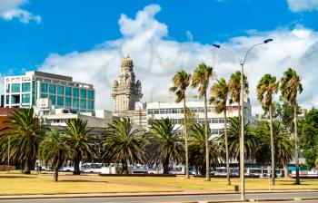 Skyline of Montevideo with Palacio Salvo. The capital of Uruguay