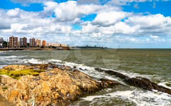 Skyline of Montevideo at the Rio de la Plata, Uruguay