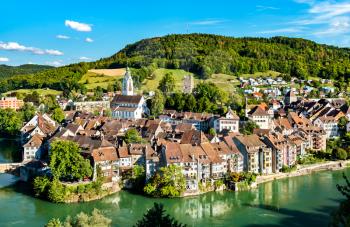 Laufenburg, a border town at the Rhine River in Switzerland