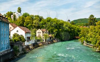 The Limmat river in Baden - Aargau, Switzerland