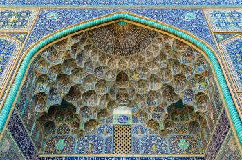 Details of Sheikh Lotfollah Mosque in Isfahan, Iran