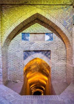Entrance to the basement of the Jameh Mosque of Yazd in Iran. 