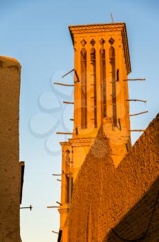 Traditional houses in Yazd with windcatcher ventilation towers - Iran