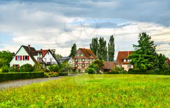 Traditional houses on Reichenau Island in Southern Germany