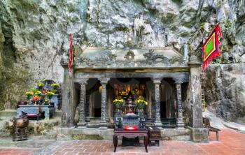 Den Tran Buddhist temple at Trang An scenic area, UNESCO world heritage in Vietnam.