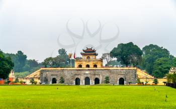 Doan Mon, the main gate of Thang Long Imperial Citadel. UNESCO world heritage in Hanoi, Vietnam