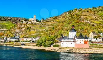 Pfalzgrafenstein and Gutenfels Castles in the Upper Middle Rhine Valley, Germany