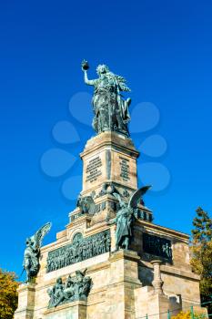 Niederwalddenkmal, a monument built in 1883 to commemorate the Unification of Germany. Niederwald near Rudesheim am Rhein in Hesse