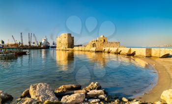 Sidon Sea Castle in Lebanon. Built by the crusaders in the 13 century as a fortress of the holy land