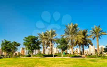 View of Boulevard Park in Salmiya city, Kuwait