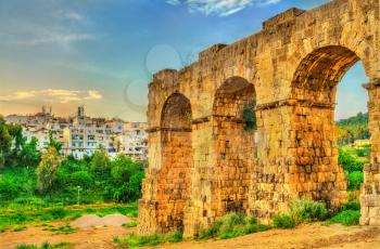 Ruins of a roman aqueduct in Constantine - Algeria, North Africa