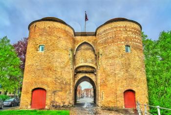 Gentpoort, Ghent's Gate in Bruges - West Flanders, Belgium