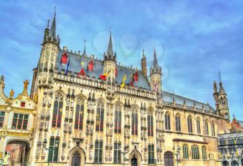 The City Hall of Bruges in West Flanders Province of Belgium