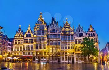 Guildhalls on the Grote Markt Square in Antwerp - Flanders, Belgium