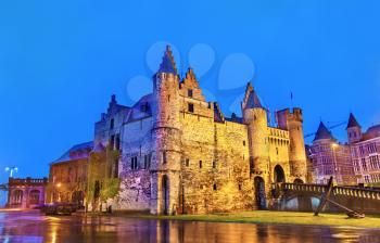 Het Steen, a medieval fortress in the old city centre of Antwerp, Belgium