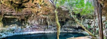 Cenote Suytun, a pit cave in Yucatan, Mexico