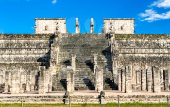 The Temple of the Warriors at Chichen Itza. UNESCO world heritage in Yucatan, Mexico