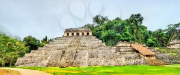 The Temple of the Inscriptions at the Maya city of Palenque in Mexico