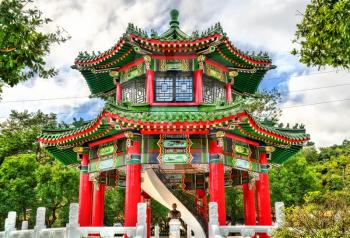 Drum Tower at the National Revolutionary Martyrs Shrine in Taipei, the capital of Taiwan