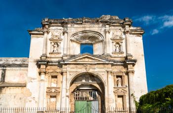 Ruins of Santa Teresa Church in Antigua Guatemala, Central America
