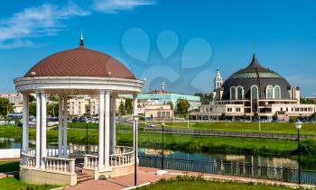 Rotunda on the waterfront of the Upa River in Tula, Russia