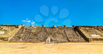 Monte Alban, a large pre-Columbian archaeological site near Oaxaca. UNESCO world heritage in Mexico