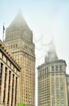 New York City, United States - May 5, 2017: Thurgood Marshall United States Courthouse and Manhattan Municipal Building