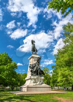 Statue of Major General Comte Jean de Rochambeau on Lafayette Square in Washington, D.C. United States
