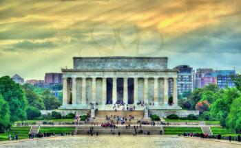 The Lincoln Memorial, an American national monument in Washington, D.C. United States