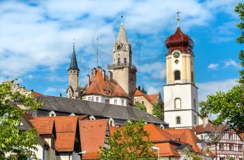 View of St. Johann Church and the Castle in Sigmaringen, Baden-Wurttemberg - Germany