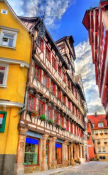 Typical half-timbered houses in the old town of Tubingen - Baden Wurttemberg, Germany