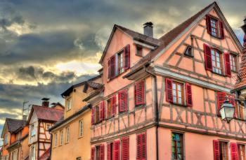 Typical half-timbered houses in the old town of Tubingen - Baden Wurttemberg, Germany