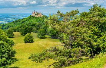 View of Hohenzollern Castle in the Swabian Alps - Baden-Wurttemberg, Germany