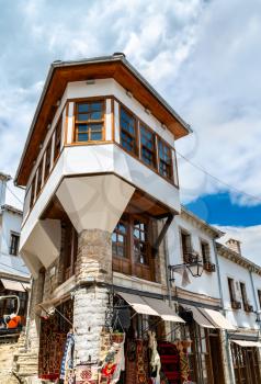 Traditional houses in Gjirokaster. UNESCO world heritage in Albania