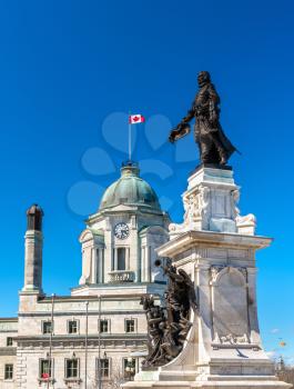 Monument to Samuel de Champlain, the founder of Quebec City - Canada