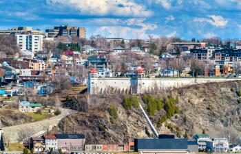 View of Levis town from Quebec City in Canada