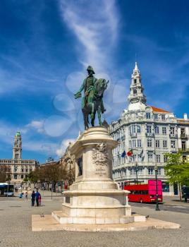 Statue of King Peter IV in Porto, Portugal
