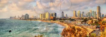 Panorama of the Mediterranean waterfront of Tel Aviv - Israel
