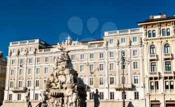 Fountain of the Four Continents on Piazza Unita d'Italia in Trieste