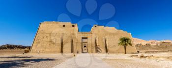 The mortuary Temple of Ramses III near Luxor in Egypt