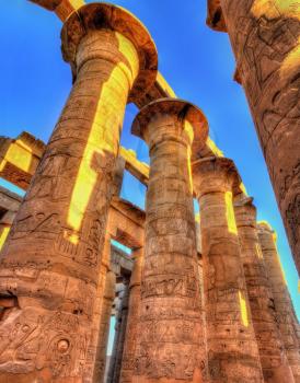 Columns in the Great Hypostyle Hall, Karnak temple - Egypt