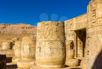 Ancient columns in the Medinet Habu Temple - Egypt