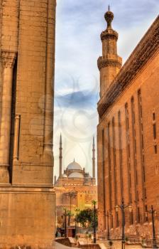 View of the Muhammad Ali Mosque between the Mosques of Sultan Hassan and Al Rifai - Cairo, Egypt