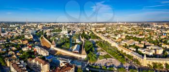 Aerial view of Astrakhan Kremlin, a fortress in Russia