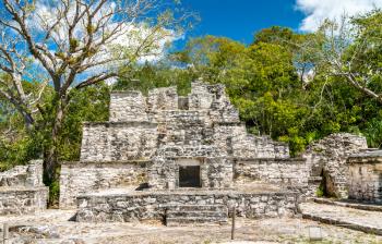 Ancient Mayan Pyramid at the Muyil site in Quintana Roo, Mexico