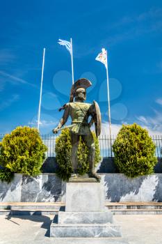 Statue of warrior king Leonidas in Sparta, Greece