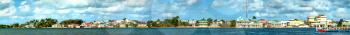 Panorama of Belize City from the Caribbean Sea
