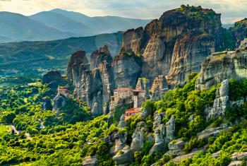 The Holy Monasteries of Roussanou, Saint Nicholas Anapafsas and Transfiguration of Christ at Meteora in Greece