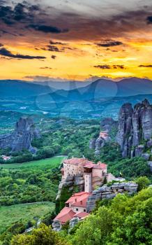 The Holy Monasteries of Roussanou and Saint Nicholas Anapafsas at Meteora in Greece