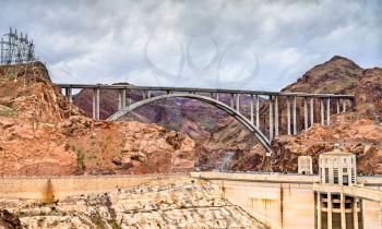 The Mike O'Callaghan-Pat Tillman Memorial Bridge or the Hoover Dam Bypass Bridge across the Colorado River in the United States
